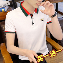 (Buy one sent a) Little bee polo shirt man short sleeve t-shirt ice silk pure cotton trend to lead the body