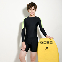 New childrens sports swimsuit diving suit sunscreen snorkeling jellyfish clothes split boy long sleeve boxer pants 21-95