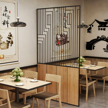 Industrial style restaurant card holder green plant low partition flower frame wrought iron fence bar hot pot restaurant screen decoration hollow