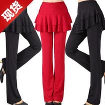 Square dance culottes elastic pants straight tube hanging feeling middle-aged and elderly fashion women classical dance 2019 cattle 22 milk silk country