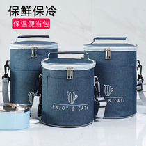 Insulation bag Aluminum foil thickened large insulation refrigerated lunch bag Portable lunch box barrel barrel handbag large capacity