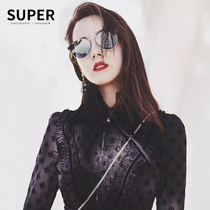 ins sunglasses summer 2021 new personality Fashion Net red Street shooting chain Little Red Book frameless sunglasses men and women trend