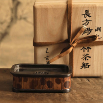 Ji Kuan long square pure tin tea boat Xiangfei bamboo tea bearing pot bearing kung fu tea set kung fu tea accessories dry bubble storage tea set