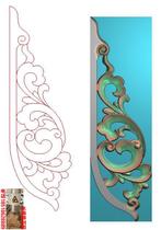 Official hat chair Palace chair foot flower European style foreign flower corner flower jdp relief map gray-scale wood carving