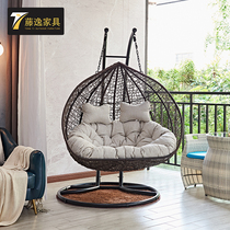 Sling basket rattan chair Net red hammock indoor home double rocking chair balcony pendant orchid Birds Nest rocking chair swing hanging chair