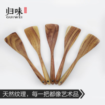 Wooden shovel acacacia Wood non-stick pan shovel cooking dish flat shovel high warping large arc shovel high temperature resistant household log shovel
