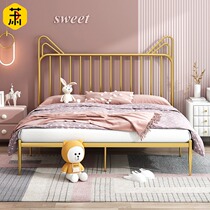 Nordic iron bed double bed modern minimalist creative bedroom iron frame bed ins personality bed shelf 1 8 m iron bed