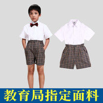 Shenzhen Unified School Uniforms Elementary School Students Mens Clothing Spring Summer Uniform Shirt Dress Gown Short Sleeve White Shirt