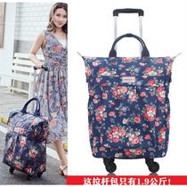 20 inch universal wheel light portable trolley bag womens travel bag Canvas printing small fresh luggage bag boarding bag