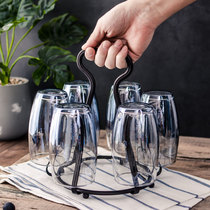 Multi-style Nordic style teacup upside down rack with portable drain rack Rubber pad Frosted round glass wine glass