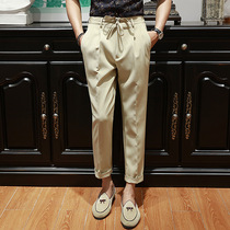 Enlas Yingranshi Summer Thin mens 90% pants Korean version trendy loose straight tube 9 points casual pants pants