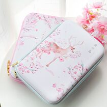 Student stationery box Deer island large pen bag Pink multi-function large-capacity pen box Creative stationery box pencil box