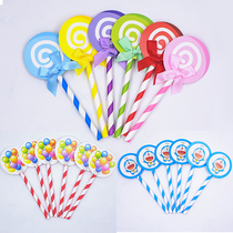 Stick Candy Children Birthday Cake Decoration Inserts Colorful Candy Party Birthday Dessert Terrace Net Red Jack Plugin