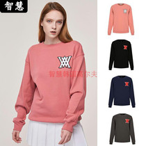 South Korea ANEW golf suit blouse 21 fall golf golf male and female round collar character head long sleeve sweater