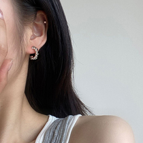 Trendy half-ring ear spikes 9 2 5 pure silver earrings short section female personality gear Korean design eardrop brief about 100 hitch