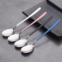 Korean spoon household spoon stainless steel long handle spoon Iron Spoon soup spoon creative cute food spoon