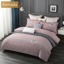 Ramada home textile Autumn and winter cotton double-sided brushed four-piece set thickened bedding sheet set Cotton duvet cover