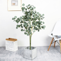Nordic ins wind simulation green plant potted eucalyptus large fake plant indoor window net red decorative ornaments