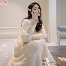 Sweater skirt light and cooked windy with a large coat of foreign air fit in the inner lap Knitted Dress Knit Dress Lady Autumn Winter