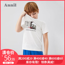 Anel Boys' short sleeve suit summer clothes pure cotton short sleeve pants two-piece suit