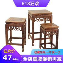 Solid wood flower stand Bonsai Chinese chicken wing wood flower a few small flower rack Indoor rack Fish tank living room rack Office desk shelf