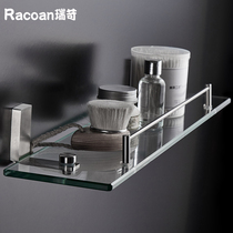 304 Stainless Steel Creative Wash Terrace Bathroom Wall Pendants Mirror Front Cosmetic Tempered Glass Shelving Shelf