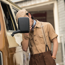 SOARIN Retro American Polo Shirt Male weight Ammy click Jacket Collar short sleeve T-shirt casual horse jersey