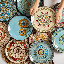Creative hand-painted ceramic plates set Dinner plate