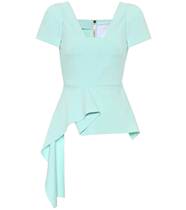 2021 ROLAND MOURET ruffle crepe blouse