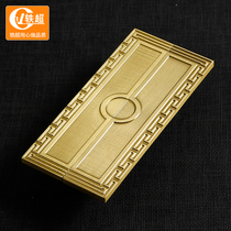 Square cabinet door handle Chinese antique brass handle Gold wardrobe cabinet pure copper handle Vintage drawer handle