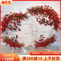 Wedding props Chinese style memory Jiangnan floral ornaments stage welcome area wedding hall Chinese screen Road Guide arch