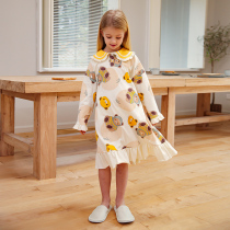 Girls Nightdress Cotton Children Long Sleeve Spring and Autumn Home Dress Children Children Childrens Pajamas Girl Pajamas Spring Princess Style