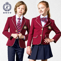 School uniform suit Mens and womens class clothes three-piece kindergarten garden clothes spring and autumn clothes for primary and secondary school students British college style