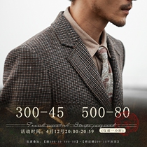 SOARIN Original Design Retro Mens Clothing Small Plaid West Suit Wool For Thousands Birds G Casual Single Suit Jacket