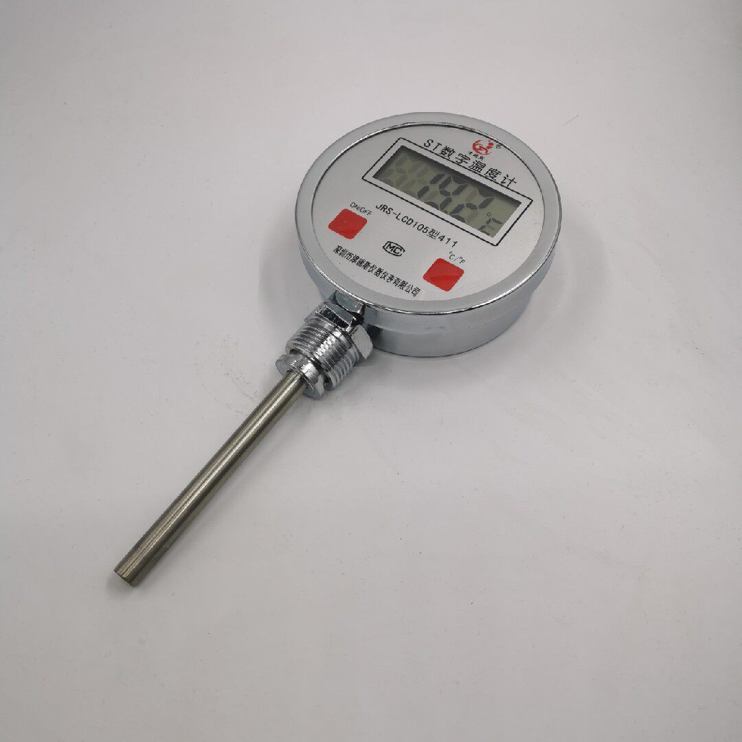 Digital display bimetal thermometer measuring water and oil reaction kettle industrial boiler pipeline air conditioning thermometer with monitor