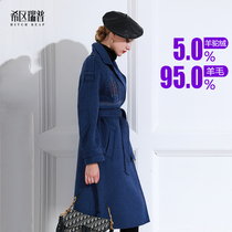 Xia Rip high-end thickened alpaca double-sided pure wool woolen coat women without cashmere winter long knee