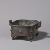  Old Tibetan drum nail ding copper furnace H-3746