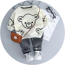 2020 male baby Autumn long sleeve piece clothes 0-1-2-3 age half female childrens clothing chun qiu kuan xiao tong zhuang