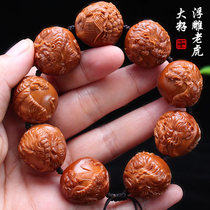 Su Gong olive core carving large seed pure hand carving tiger tiger life power tiger roaring mountain tiger olive Hu hand string men