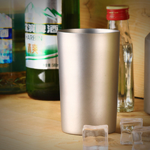 Pure titanium double layer beer cup Outdoor titanium water cup Heat insulation and anti-scalding teacup Travel portable home office coffee cup