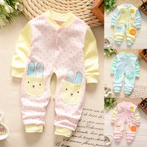 Baby jumpsuit Spring and autumn newborn romper 0 Baby clothes Summer cotton mens and womens baby climbing clothes 3-6 months