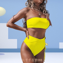 Tube top strap bikini split swimsuit European and American swimsuit explosion sexy bikini women