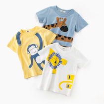 Boys short-sleeved T-shirt Childrens half-sleeve animal stall 2021 summer new childrens clothing