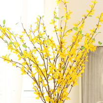 Fake flower simulation flower spring flower yellow dancing orchid indoor living room floor decoration with single long pole silk flower