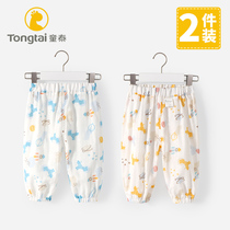 Child Tai baby Anti-mosquito pants Summer slim fit pure cotton baby summer fit boy pants children light cage pants girl pants girl trousers girl pants