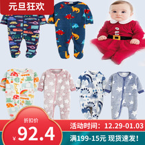 Spot British next childrens clothing men and womens baby velvet coral velvet one-piece pajamas clambering clothes