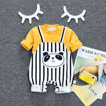 Baby jumpsuit spring and autumn cotton newborn baby climbing clothes ha clothes newborn pajamas long sleeve autumn men and women