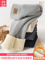  Lamb velvet leggings womens cold-resistant outer wear autumn and winter plus velvet thickened high-waist tight-fitting elastic abdomen large size warm pants