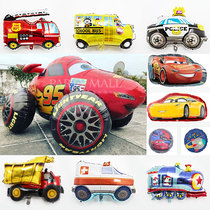 Car Racing Total Mobilised Aluminum Foil Balloon Mckun Board Tooth Fire Truck Police Car Boy Birthday Party Balloon Placement