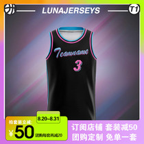  Miami sin Night design]Custom 2021 basketball suit black jersey plus American game ball suit men